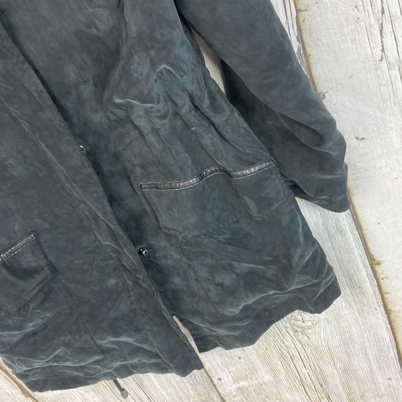 Maje Lambskin Leather Trim Anorak Jacket Size Medium - Picture 4 of 12